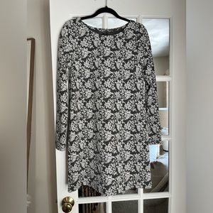 LOFT cream & gray long sleeved dress . Size S